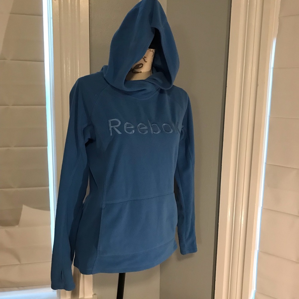 Blue pre-workout sweatshirt